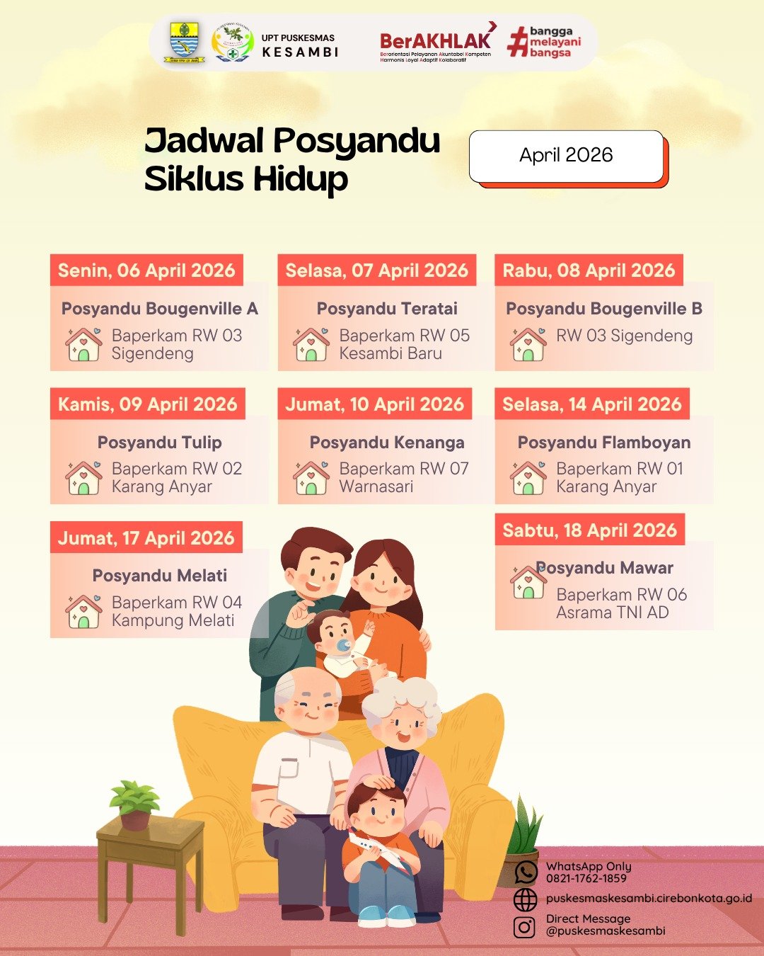 Jadwal Kegiatan Posyandu Siklus Hidup UPT Puskesmas Kesambi April 2026