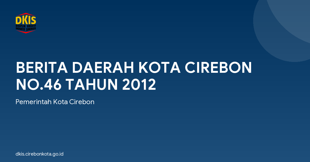 BERITA DAERAH KOTA CIREBON NO.46 TAHUN 2012