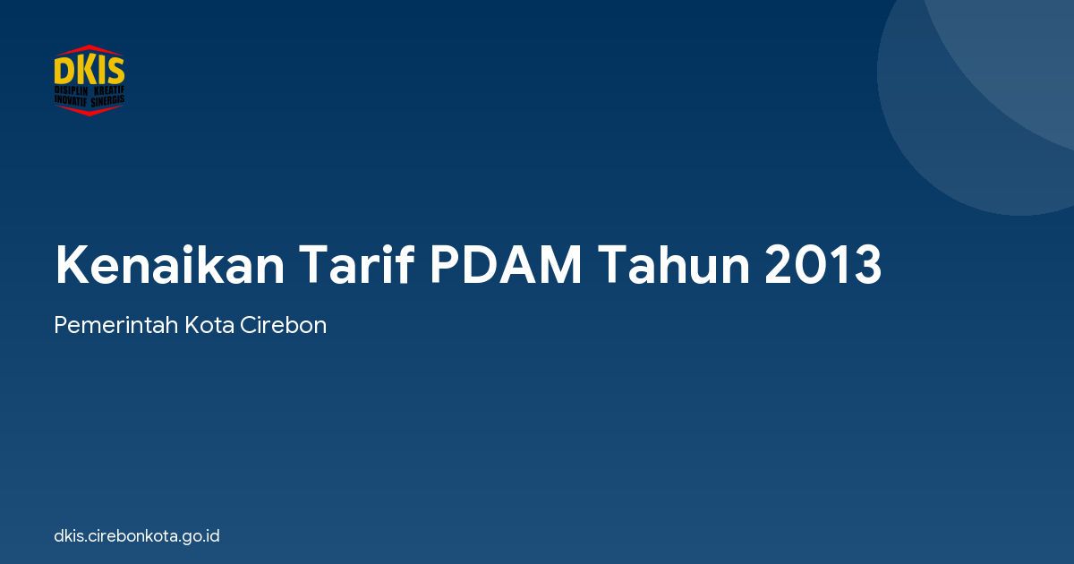 Kenaikan Tarif PDAM Tahun 2013
