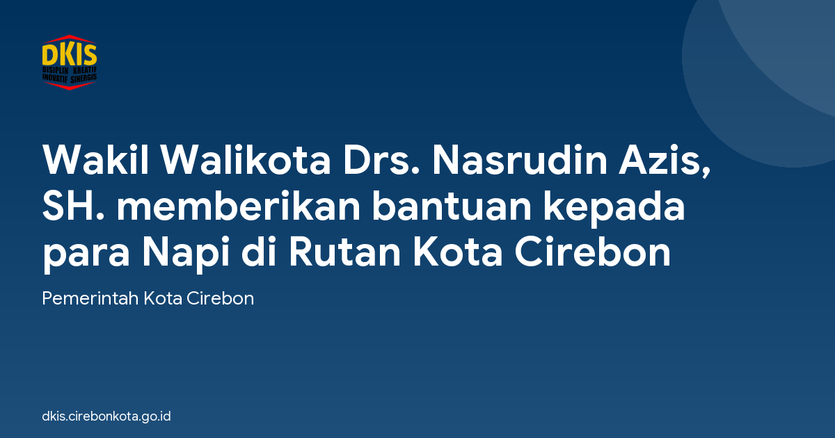Wakil Walikota Drs. Nasrudin Azis, SH. memberikan bantuan kepada para Napi di Rutan Kota Cirebon
